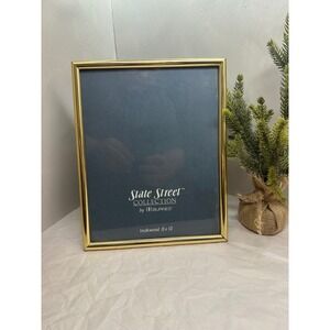 Vintage Solid Lacquered Brass 8x10 Picture Frame Tabletop Wall Mount